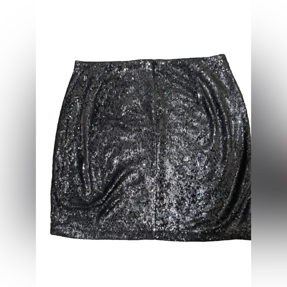 White House Black Market WHBM Elegant Black Sequin Skirt Size 6 - Picture 4 of 10